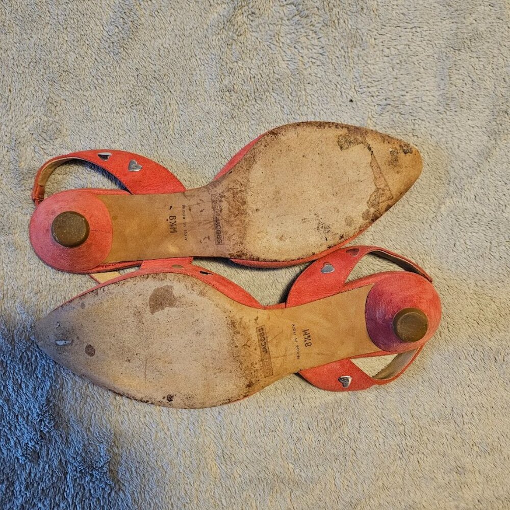 Marc Jacobs Salmon Pink Studded Slingback Shoes  8.5 - Picture 3 of 3